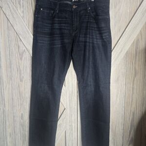 7 For All Mankind Men's Dark Blue Straight Jeans